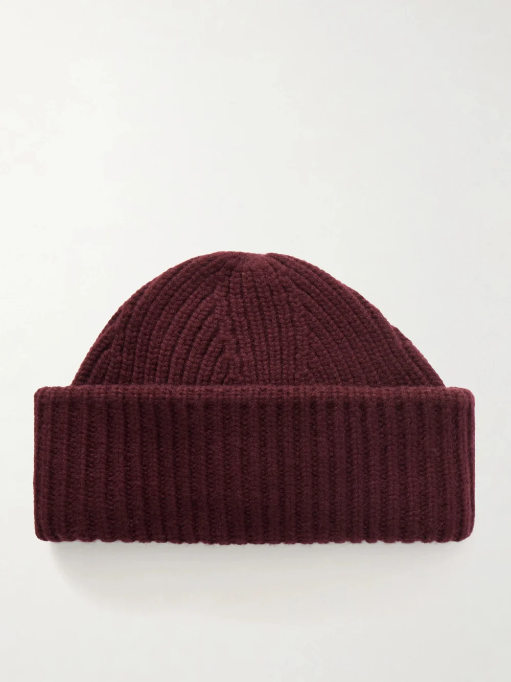 Yves Salomon Ribbed Wool and Cashmere-blend Beanie in burgundy