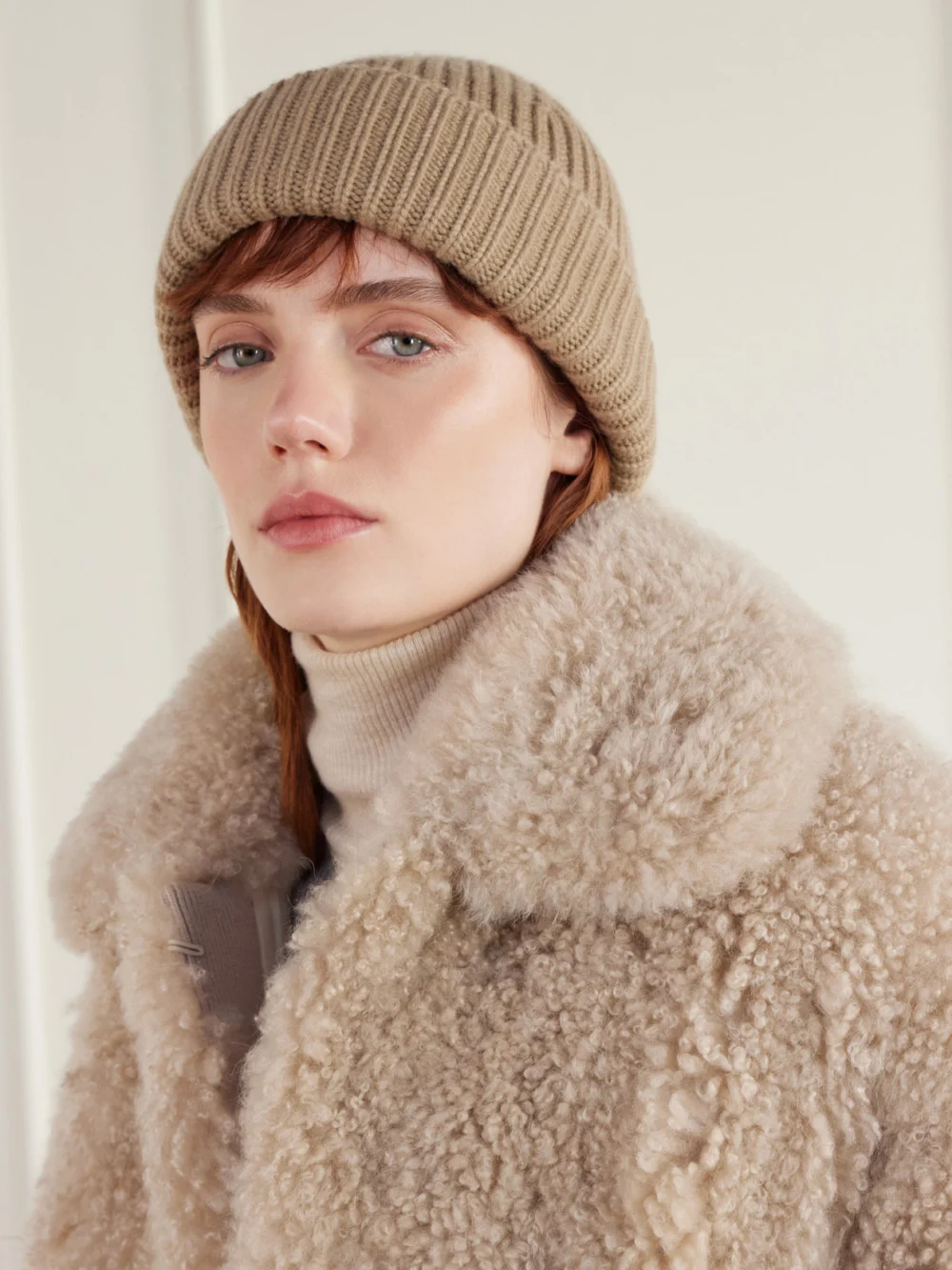 Yves Salomon Ribbed Wool and Cashmere-blend Beanie, styled view