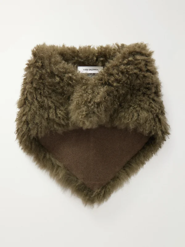 Yves Salomon Shearling and Wool Scarf