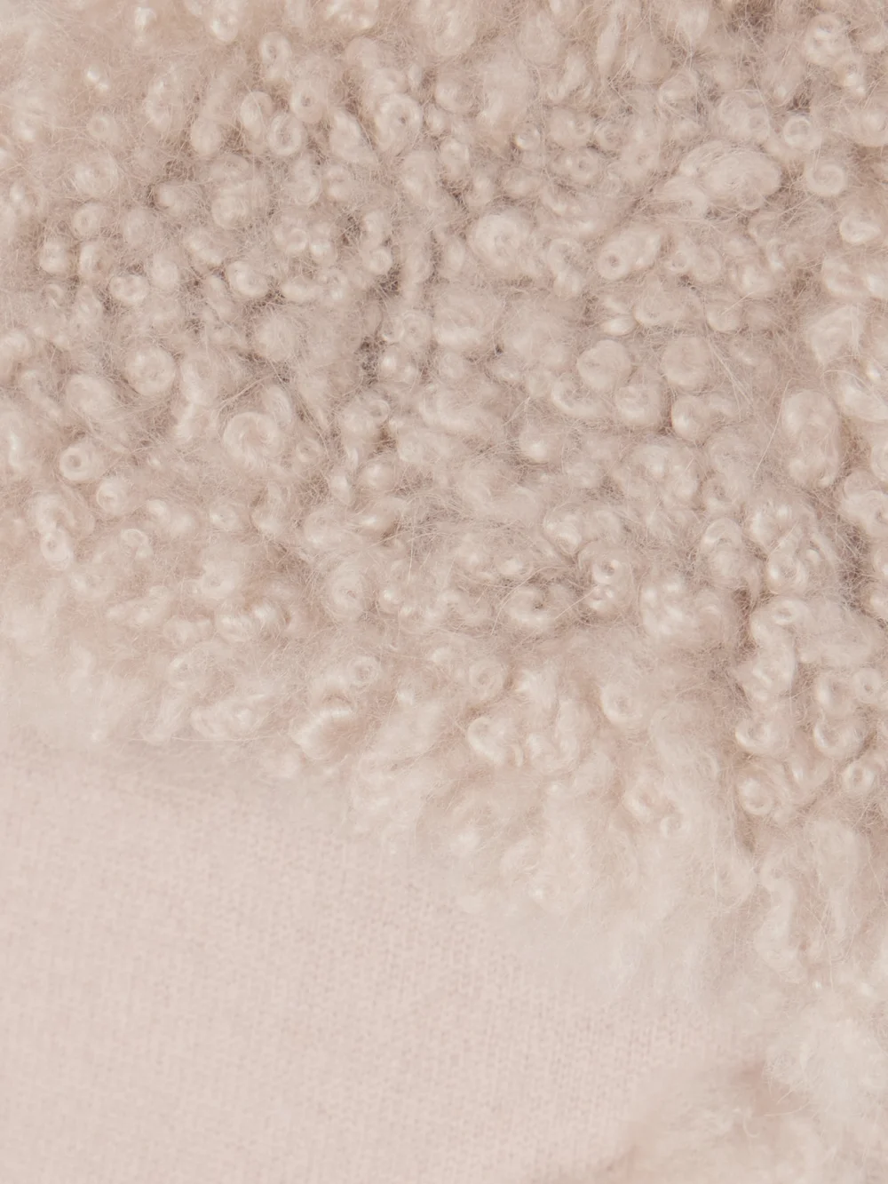 Close-up detail of the Yves Salomon Shearling and Wool Scarf