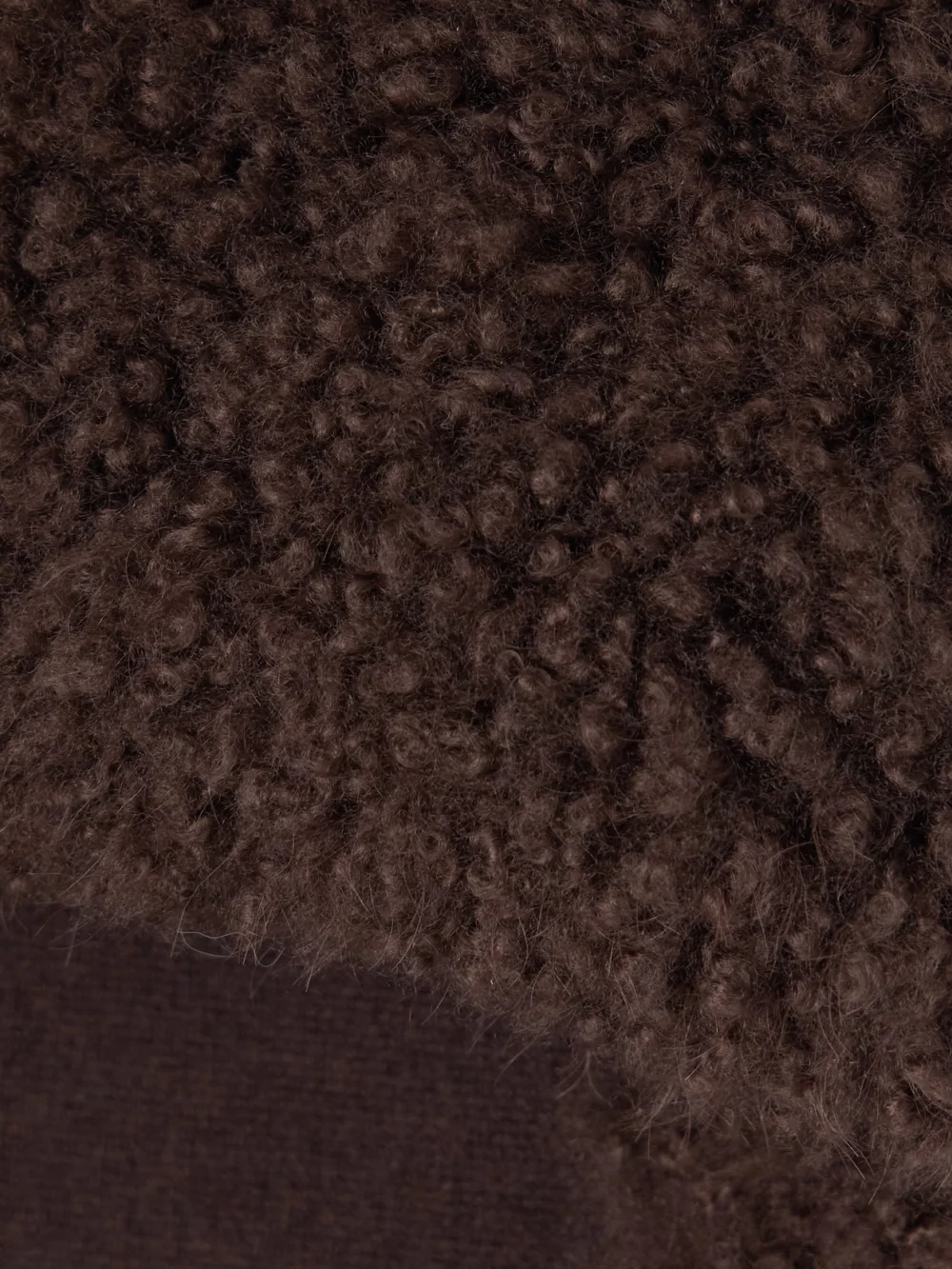 Close-up detail of the Yves Salomon Shearling and Wool Scarf