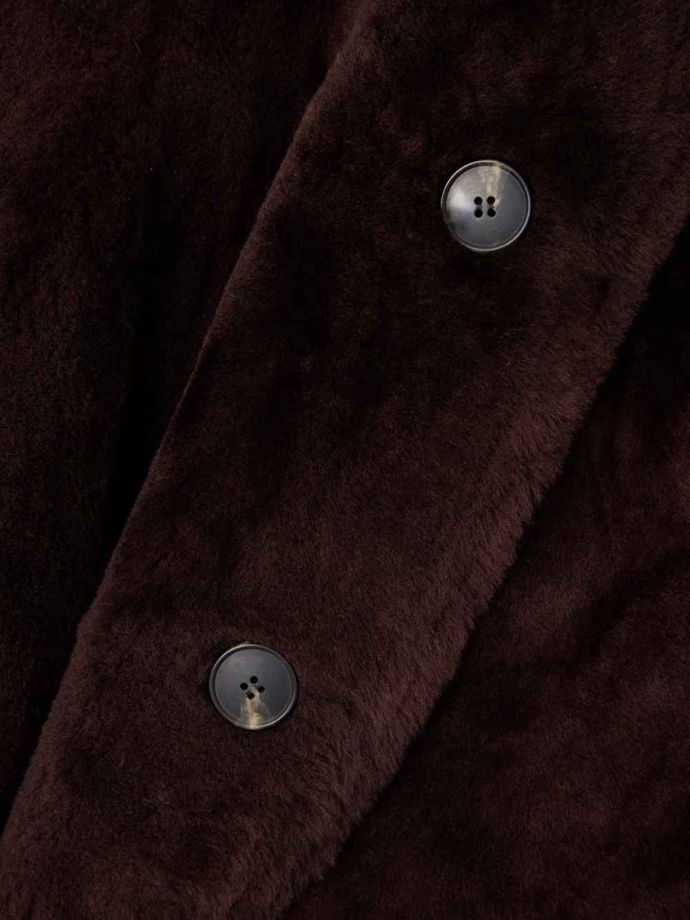 Close-up detail of the Yves Salomon Shearling Coat