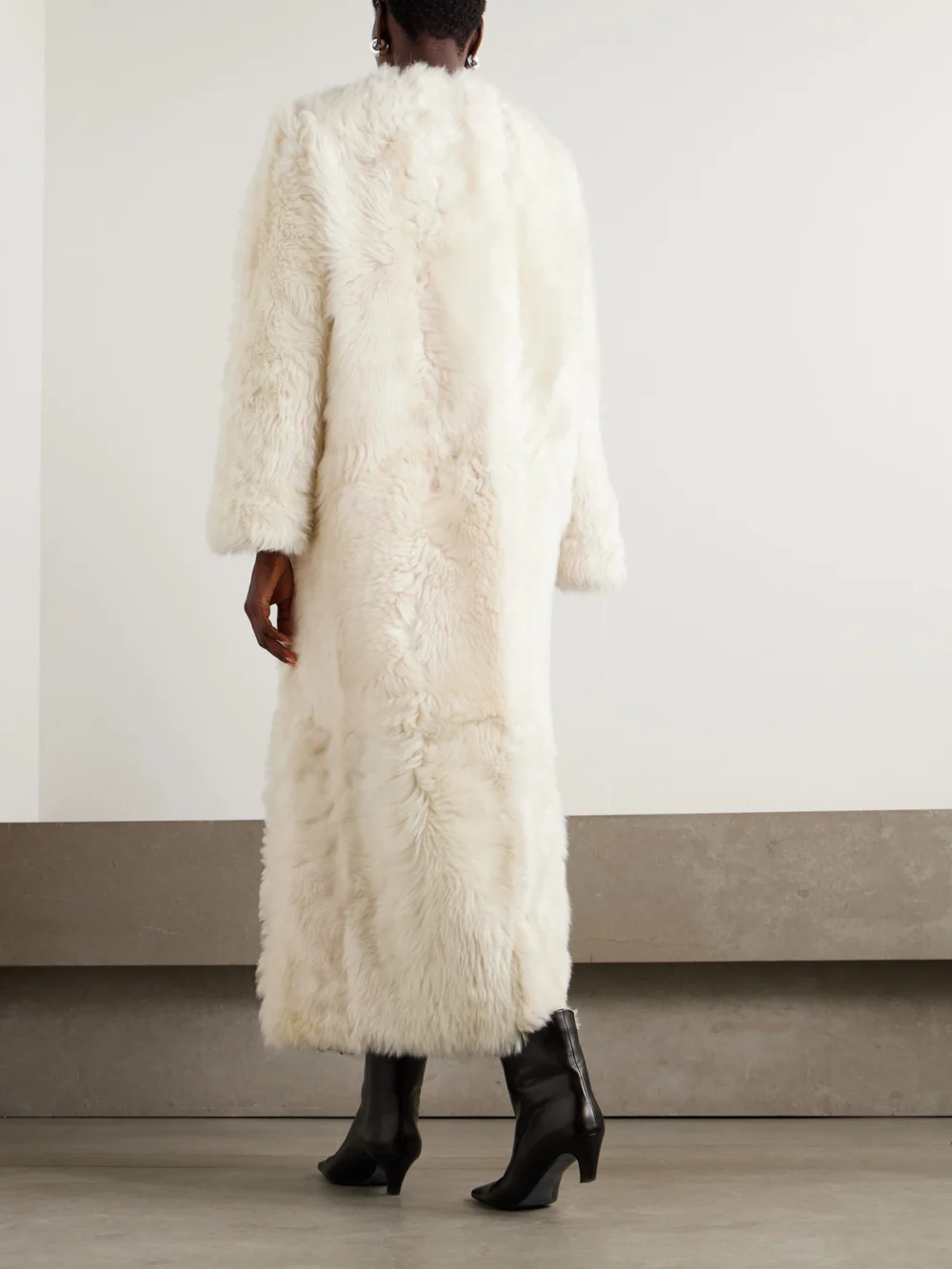 Back view of the Yves Salomon Shearling Coat