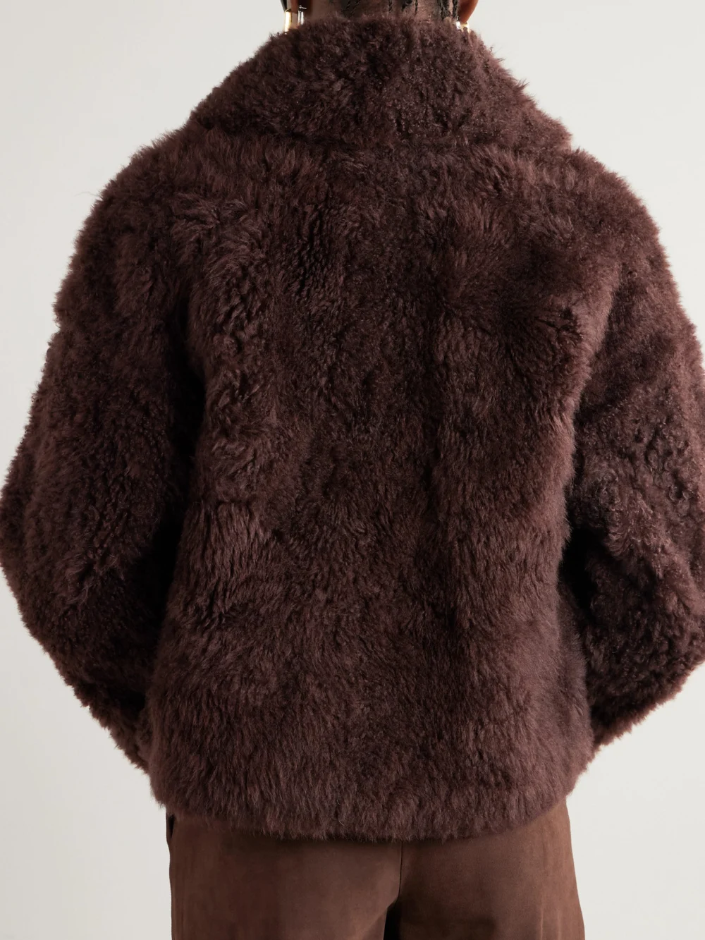 Back view of the Yves Salomon Shearling Jacket