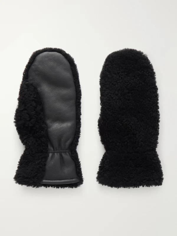 Yves Salomon Shearling Leather-trimmed Gloves