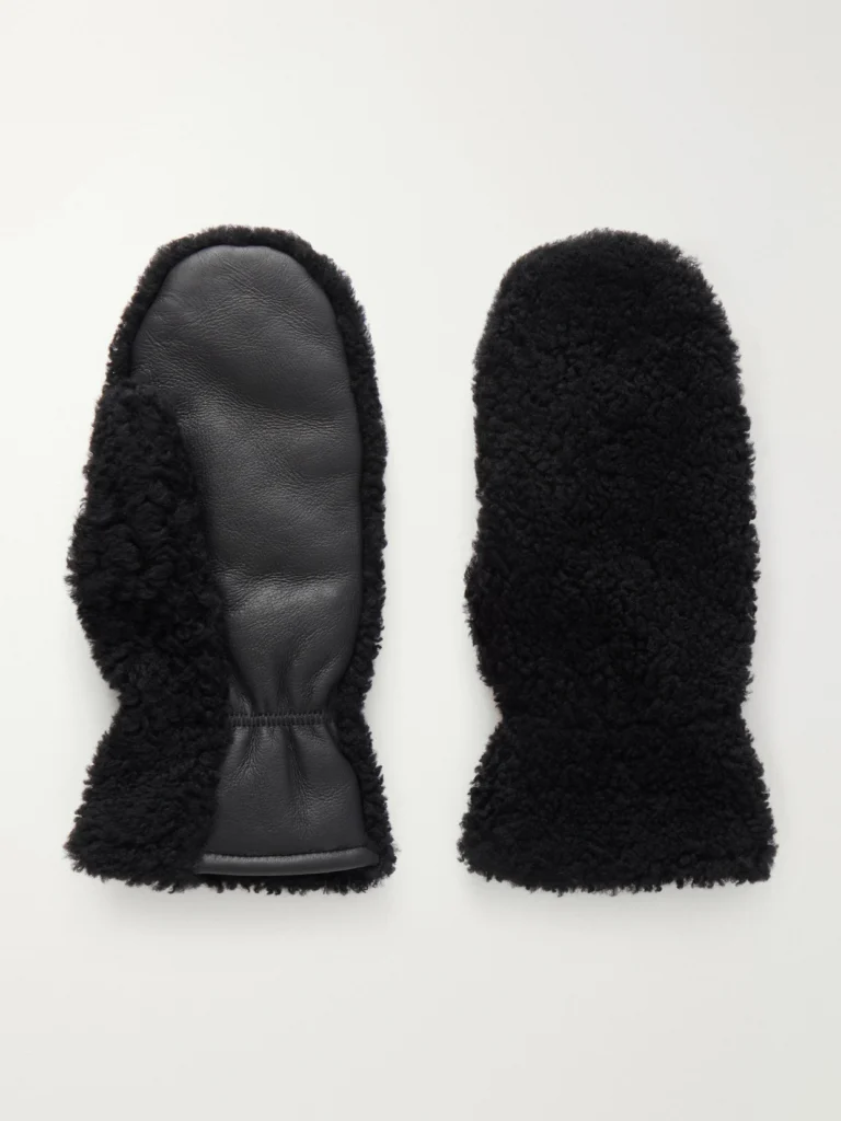 Yves Salomon Shearling Leather-trimmed Gloves