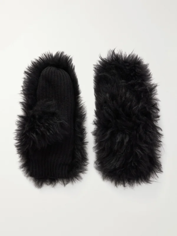 Yves Salomon Shearling Wool and Cashmere-blend Gloves
