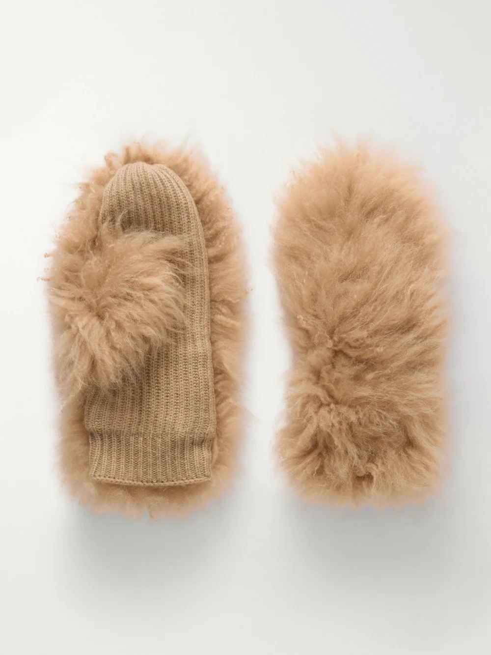 Yves Salomon Shearling Wool and Cashmere-blend Gloves in neutral