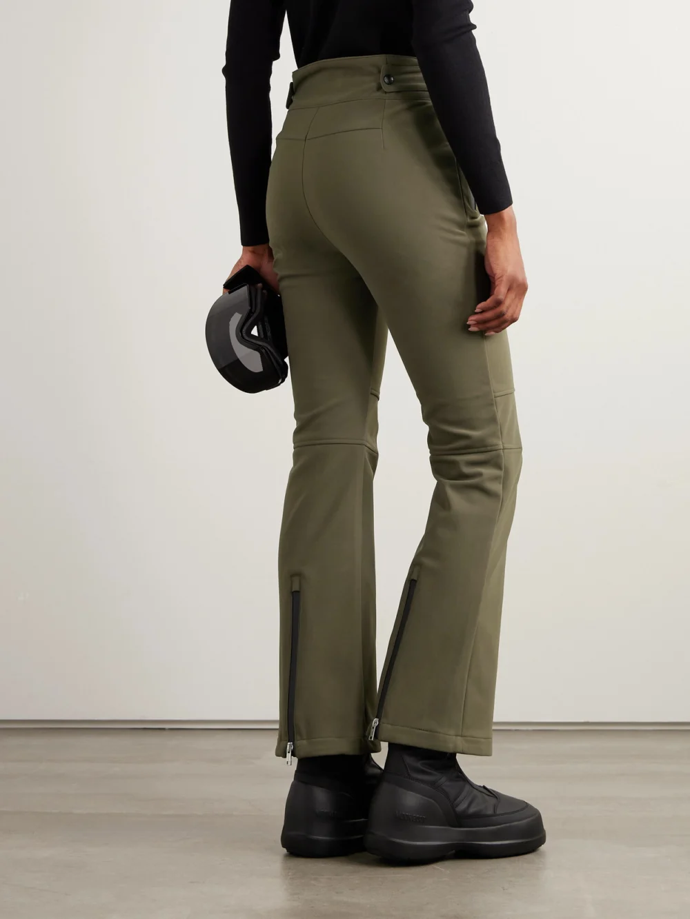 Back view of the Yves Salomon Shell Flared Ski Pants