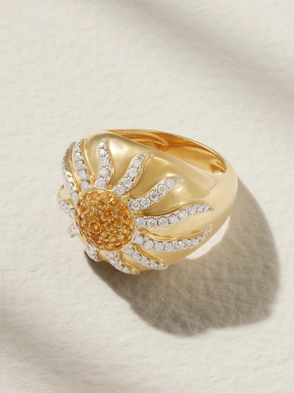 Yvonne Léon 18-karat Gold, Citrine and Diamond Ring in 4
