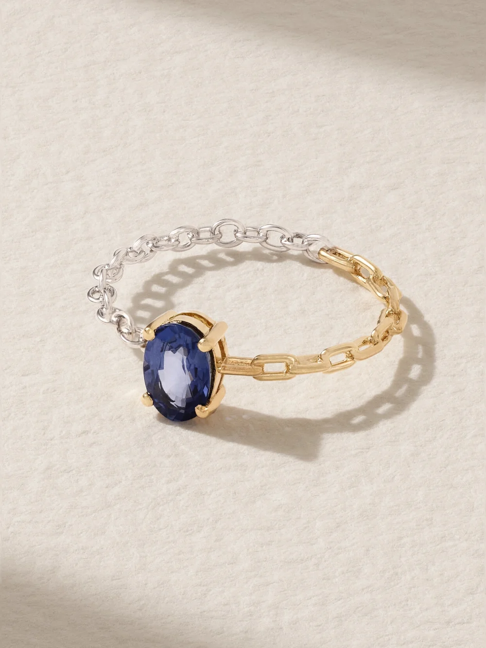 Yvonne Léon 18-karat Yellow and White Gold Sapphire Ring in 6