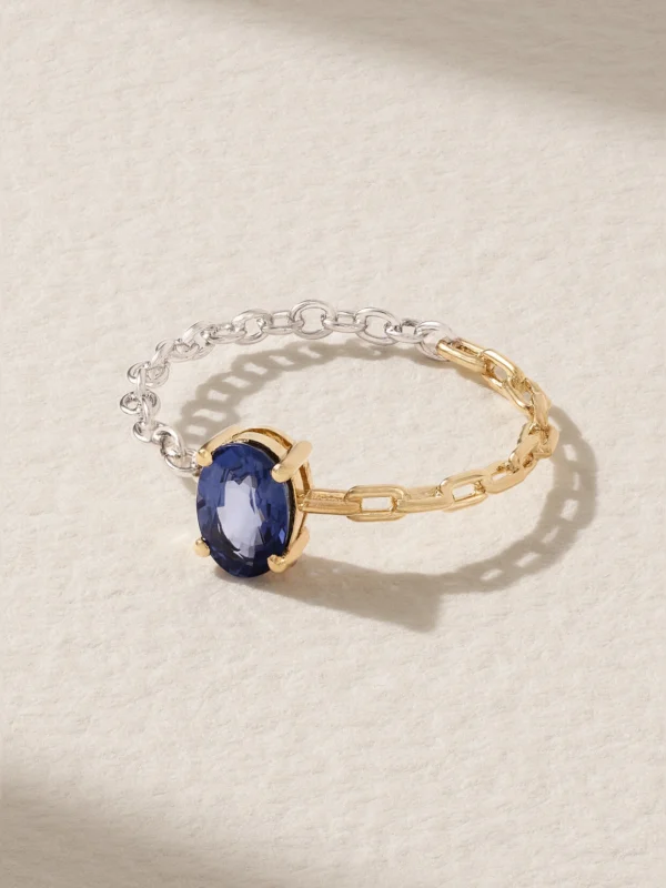 Yvonne Léon 18-karat Yellow and White Gold Sapphire Ring