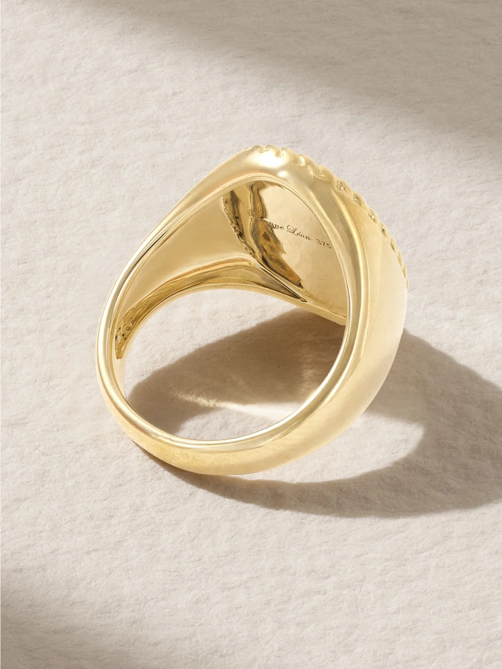 Back view of the Yvonne Léon 9-karat Gold, Onyx and Diamond Signet Ring
