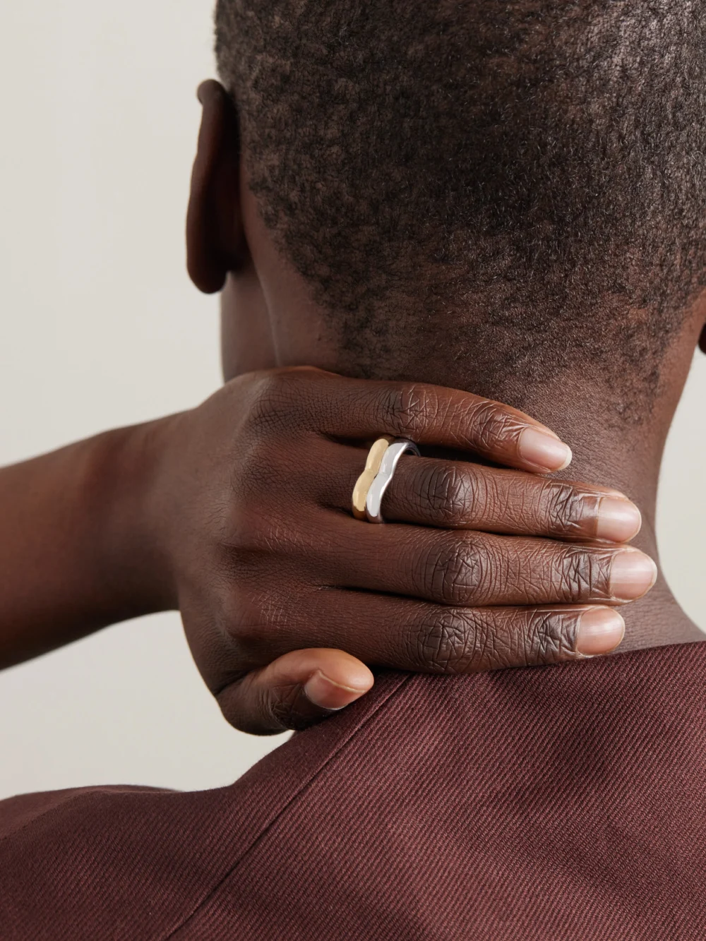 Yvonne Léon 9-karat Yellow and White Gold Ring, styled view