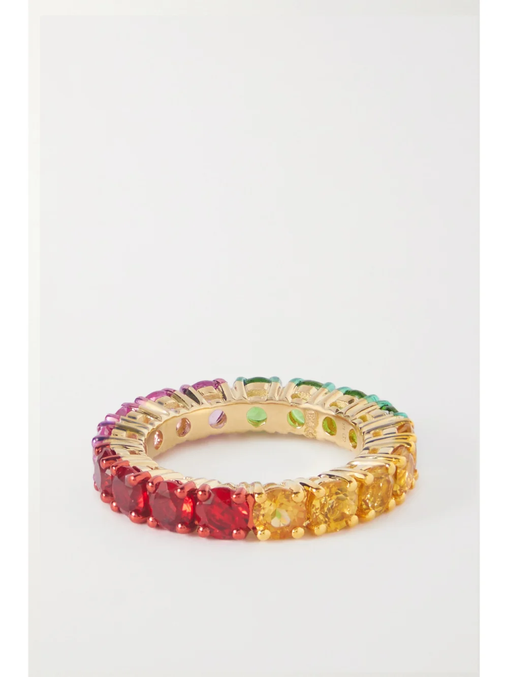 Back view of the Yvonne Léon Alliance Rivière 9-karat Gold, Citrine and Crystal Ring