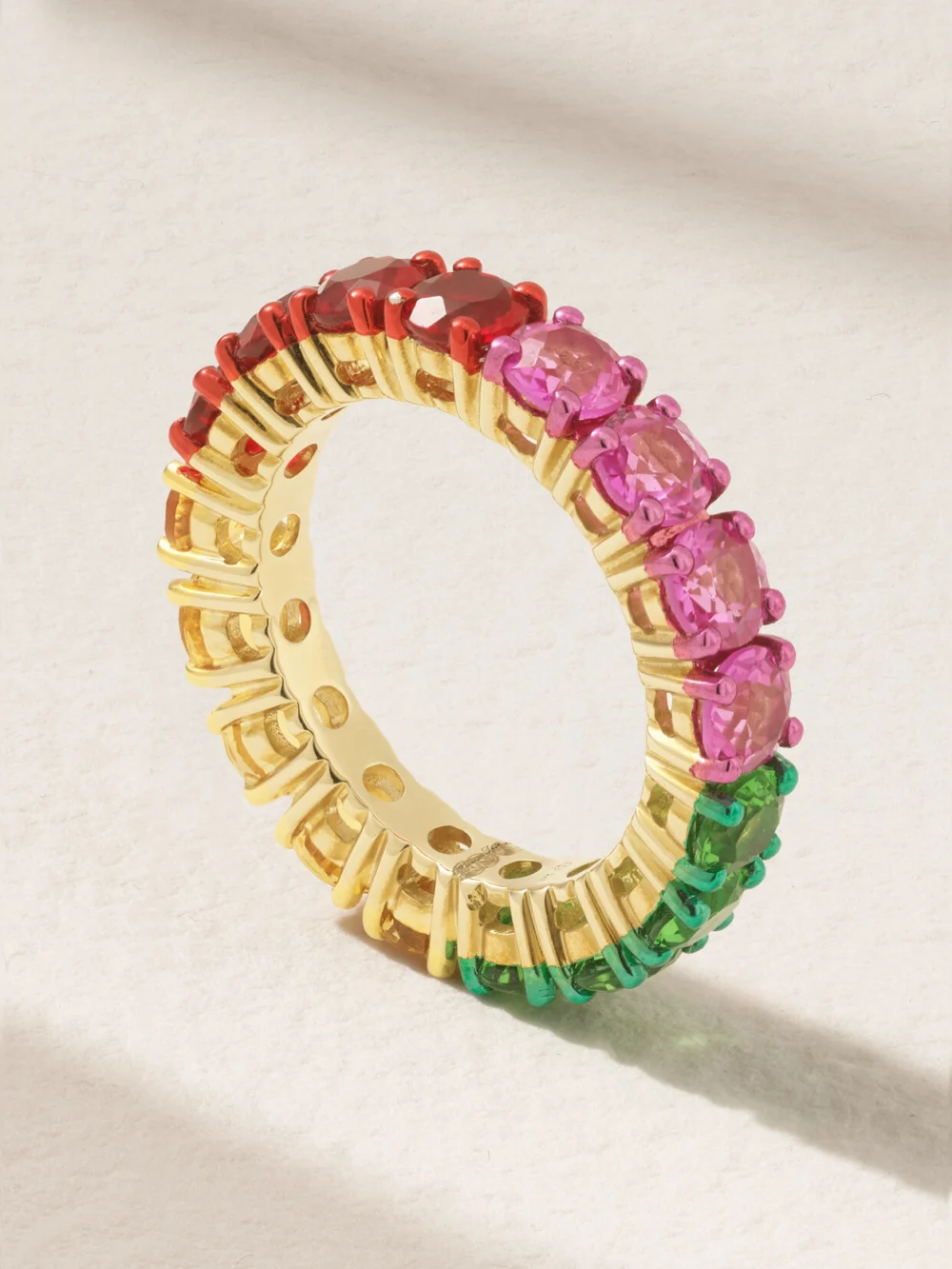 Yvonne Léon Alliance Rivière 9-karat Gold, Citrine and Crystal Ring in 6