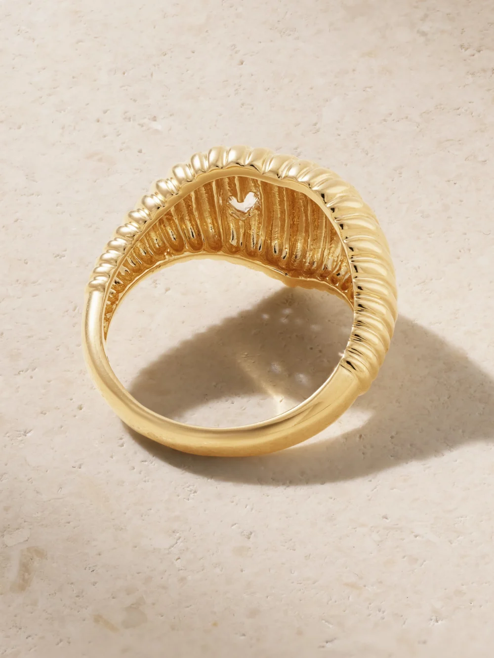 Back view of the Yvonne Léon Chevaliere Berlingot 9-karat Gold Topaz Signet Ring