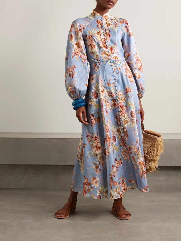 Zimmermann Awaken Floral-print Linen Maxi Dress