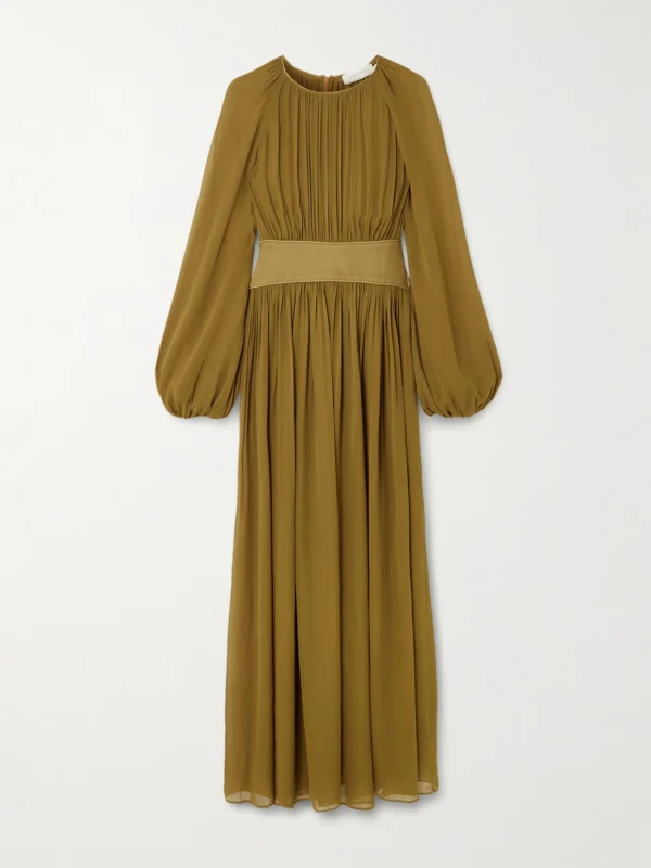 Zimmermann Carousel Billow Draped Georgette Maxi Dress