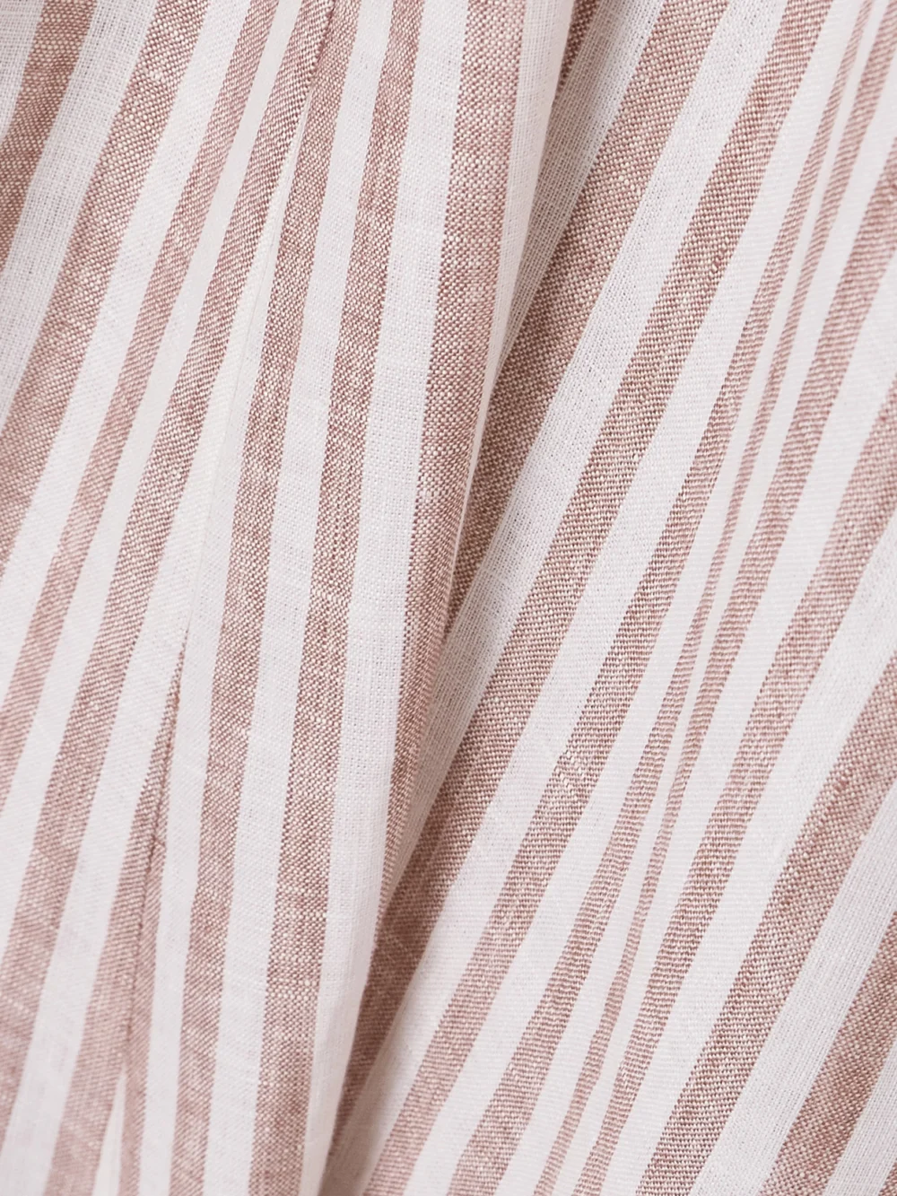 Close-up detail of the Zimmermann Cascadian Oversized Belted Striped Linen Maxi Dress