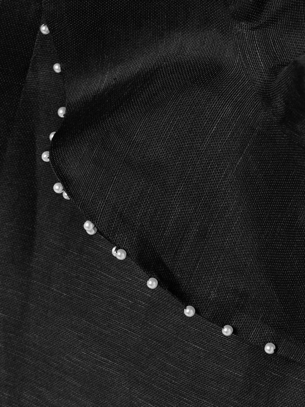Close-up detail of the Zimmermann Crush Embellished Linen and Silk-blend Midi Dress