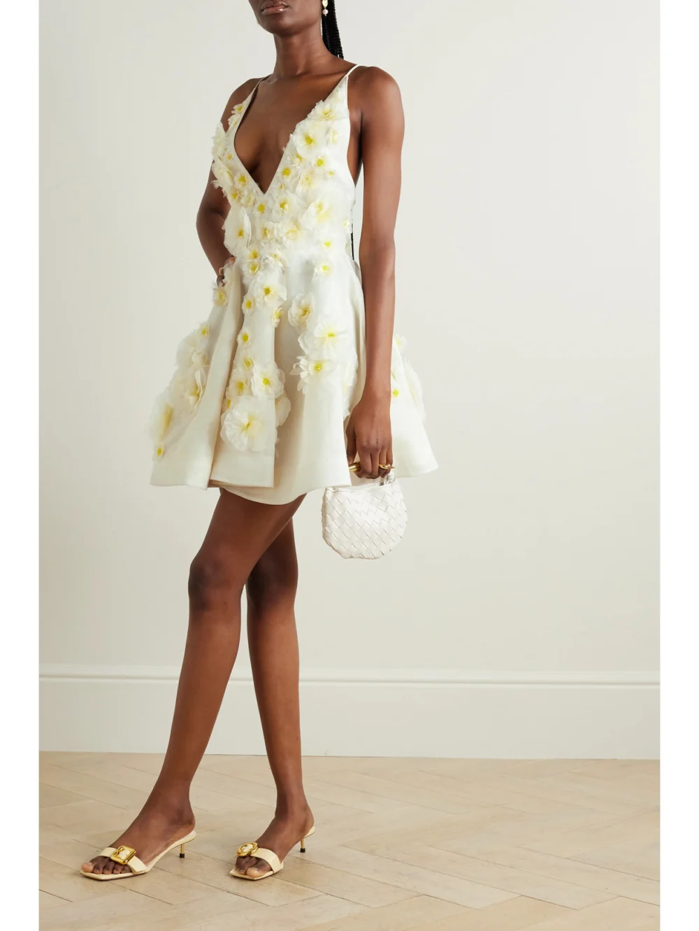 Zimmermann Daisy Embellished Linen and Silk-blend Mini Dress, worn by a model