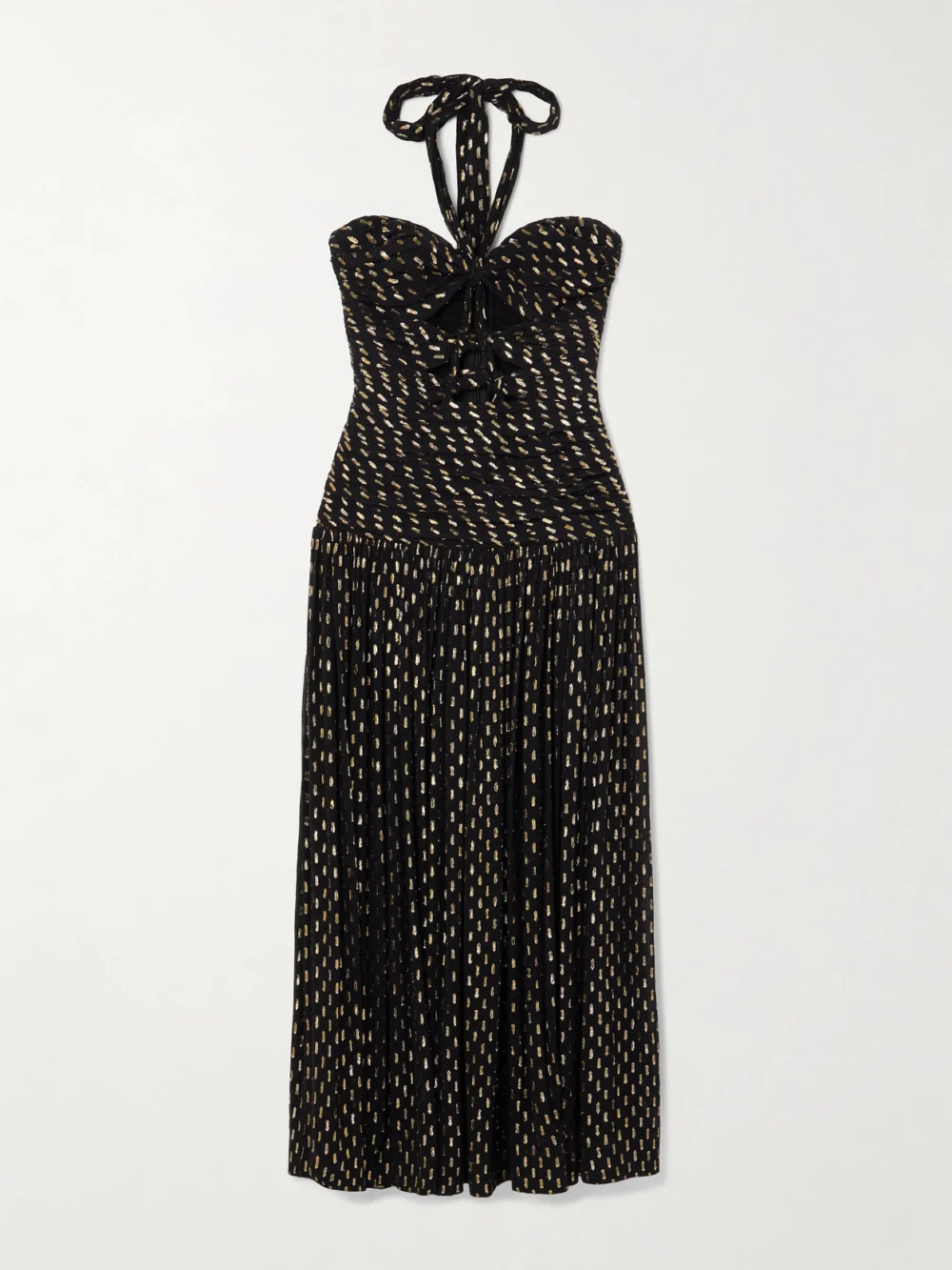 Zimmermann Daylight Cutout Fil Coupé-voile Halterneck Midi Dress in black