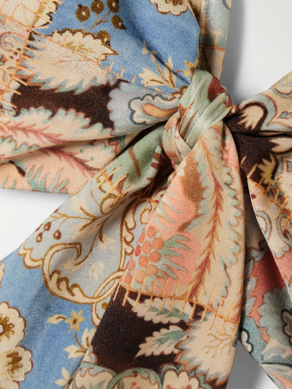 Close-up detail of the Zimmermann Daylight Tie-front Bikini Top
