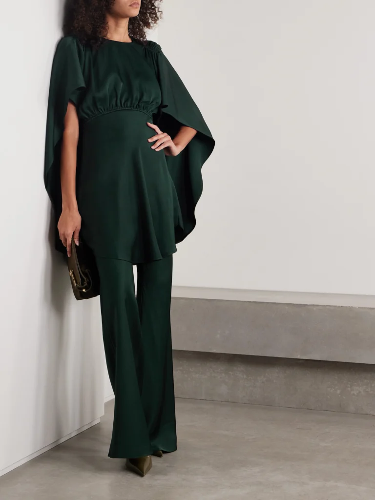 Zimmermann Eden Cape-effect Ruched Satin-twill Mini Dress