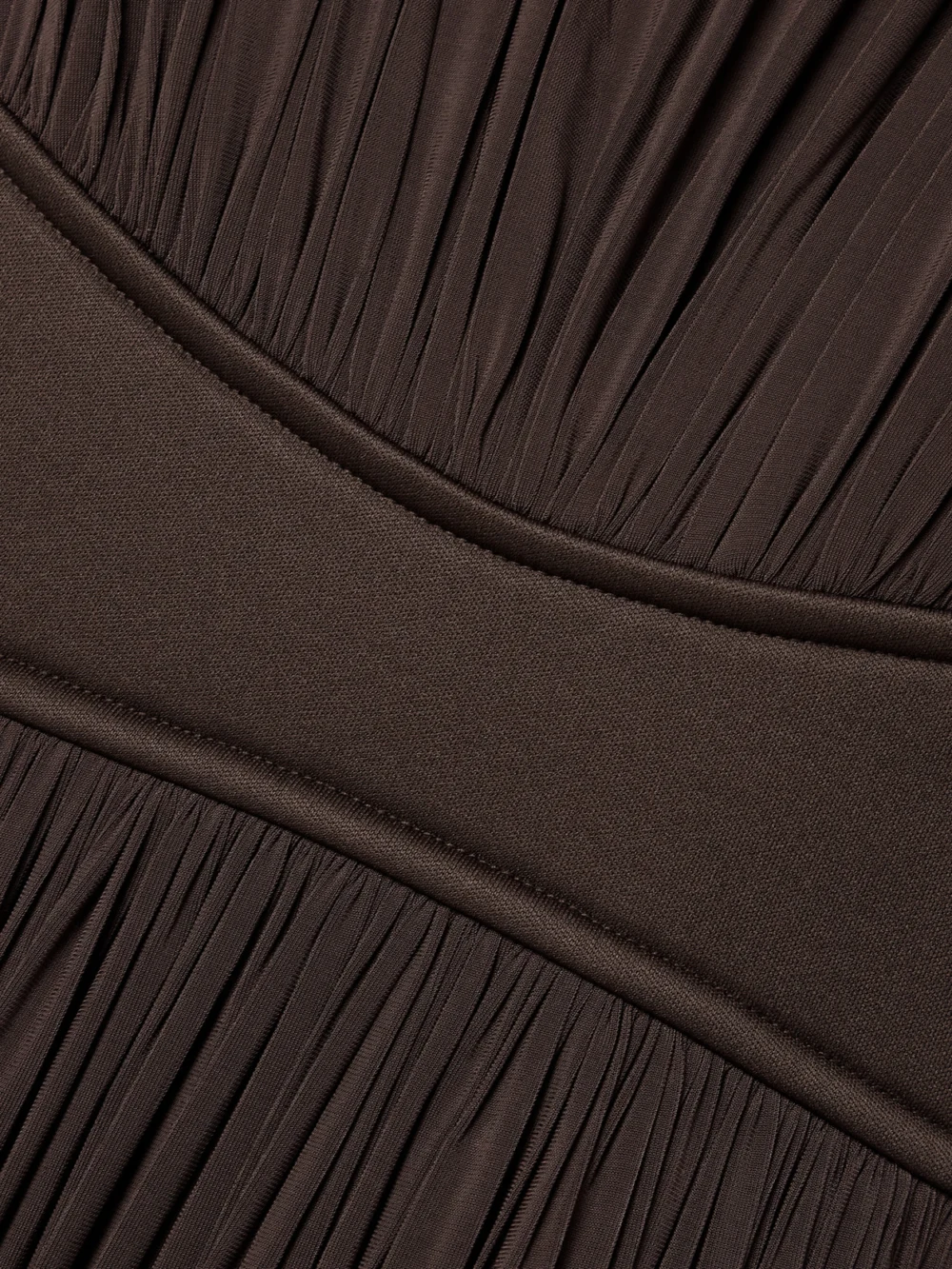 Close-up detail of the Zimmermann Illuminate Gathered Stretch-jersey Maxi Dress