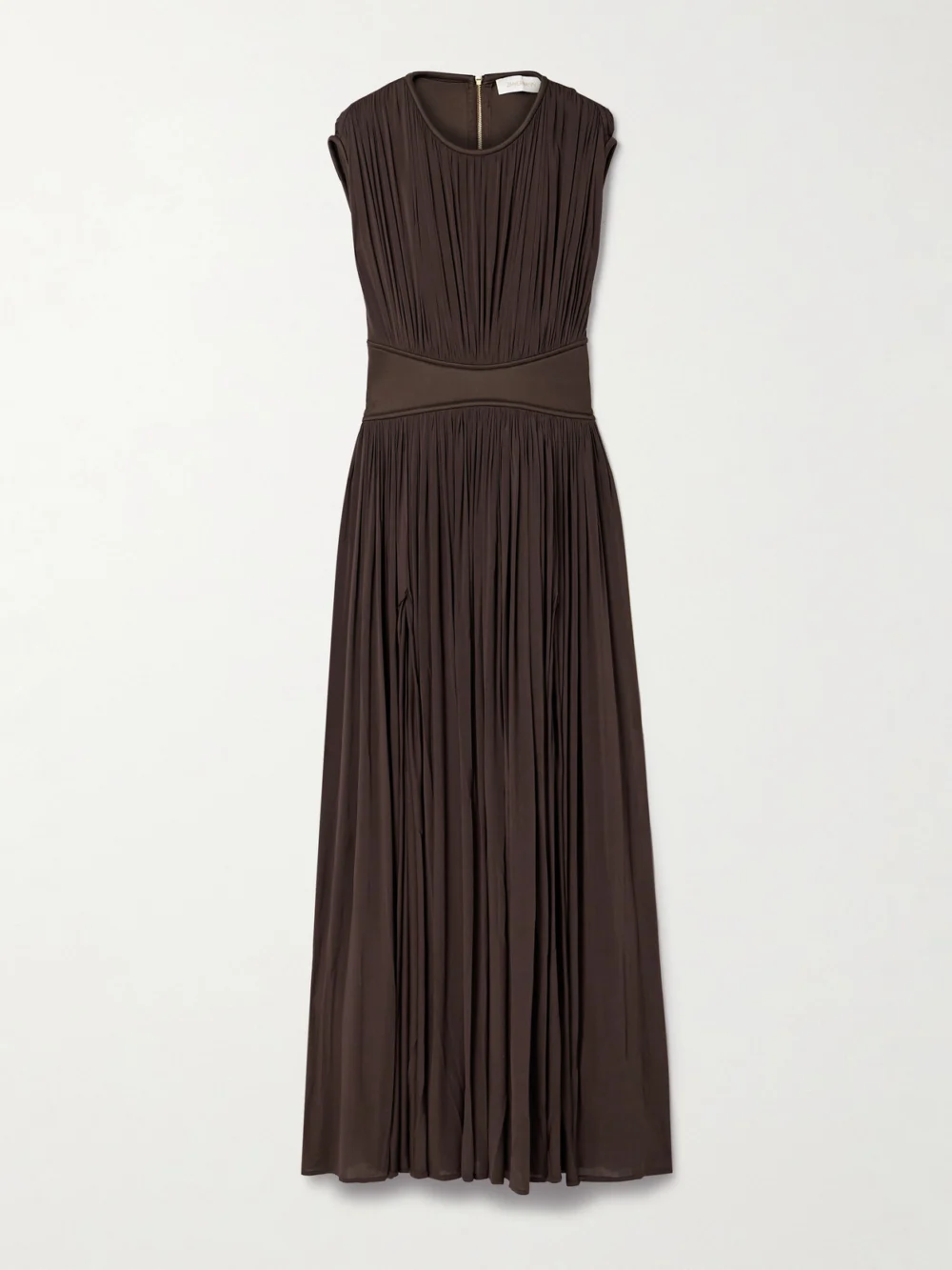 Zimmermann Illuminate Gathered Stretch-jersey Maxi Dress in chocolate