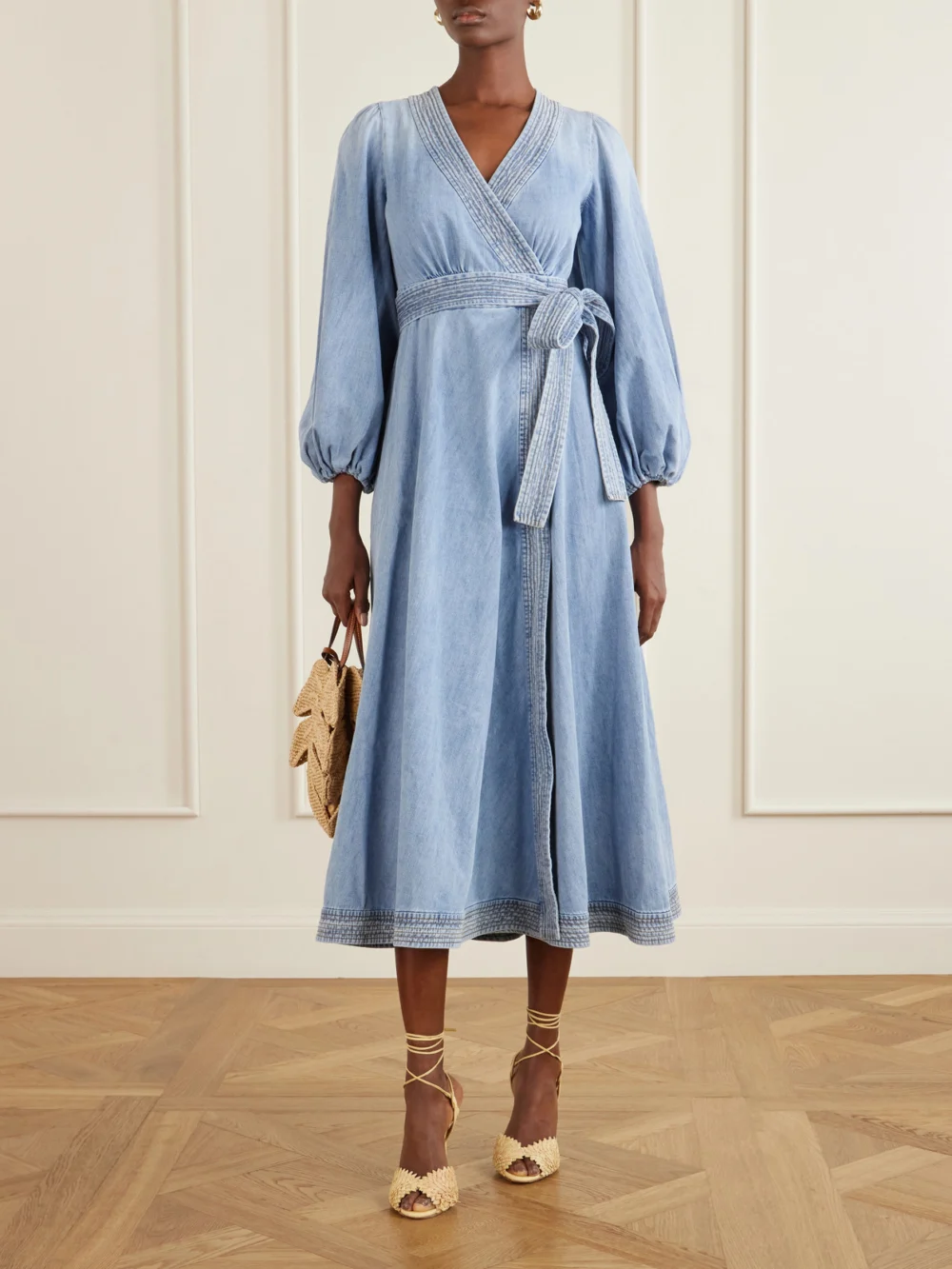 Zimmermann Indra Denim Midi Dress, worn by a model