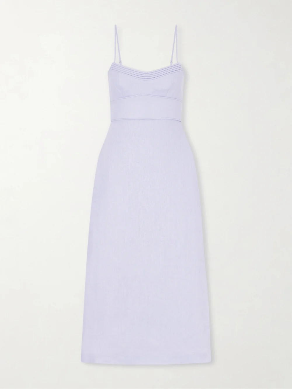 Zimmermann Luna Linen Midi Dress in light blue