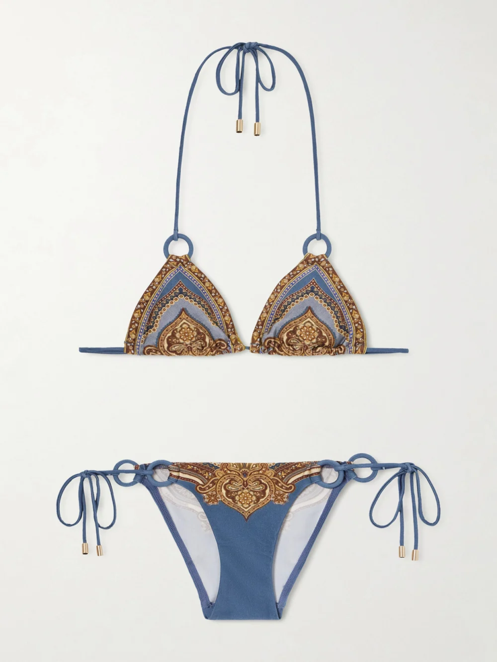 Zimmermann Mahon Printed Bikini in blue