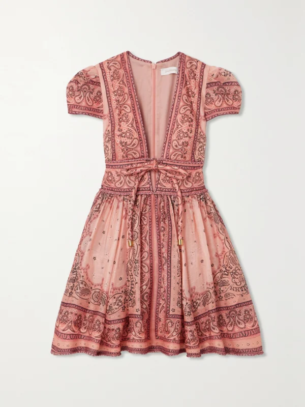 Zimmermann Matchmaker Bandana-print Linen and Silk-blend Mini Dress