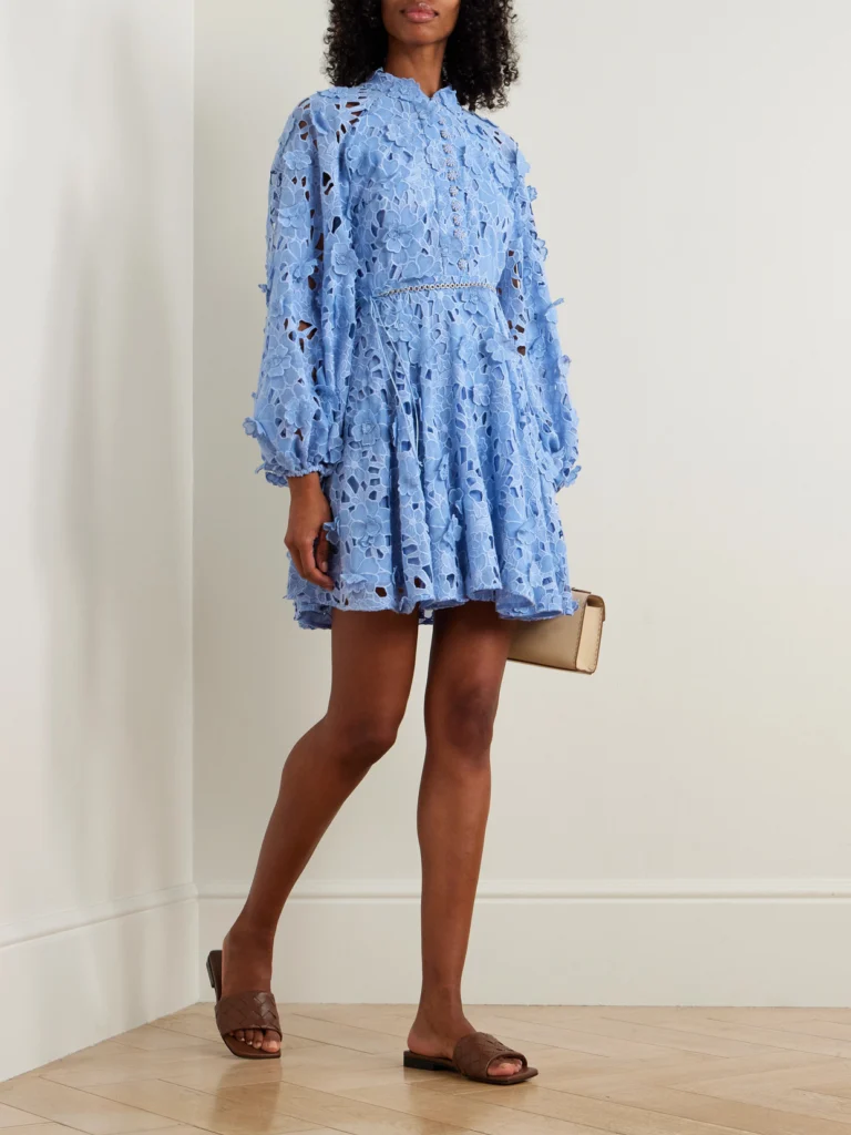 Zimmermann Patience Appliquéd Broderie Anglaise Cotton Mini Dress