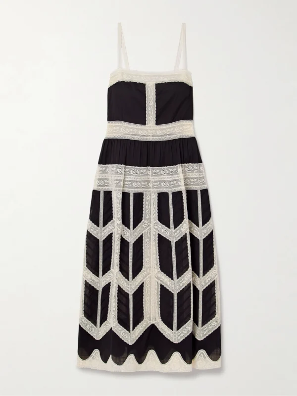 Zimmermann Rhiannon Cotton-voile and Lace Midi Dress