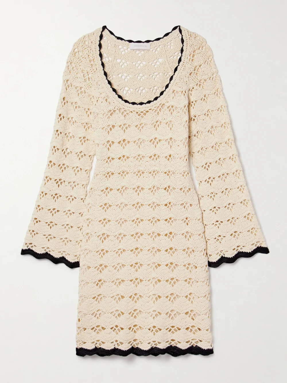 Zimmermann Rhiannon Crocheted Cotton Mini Dress in cream
