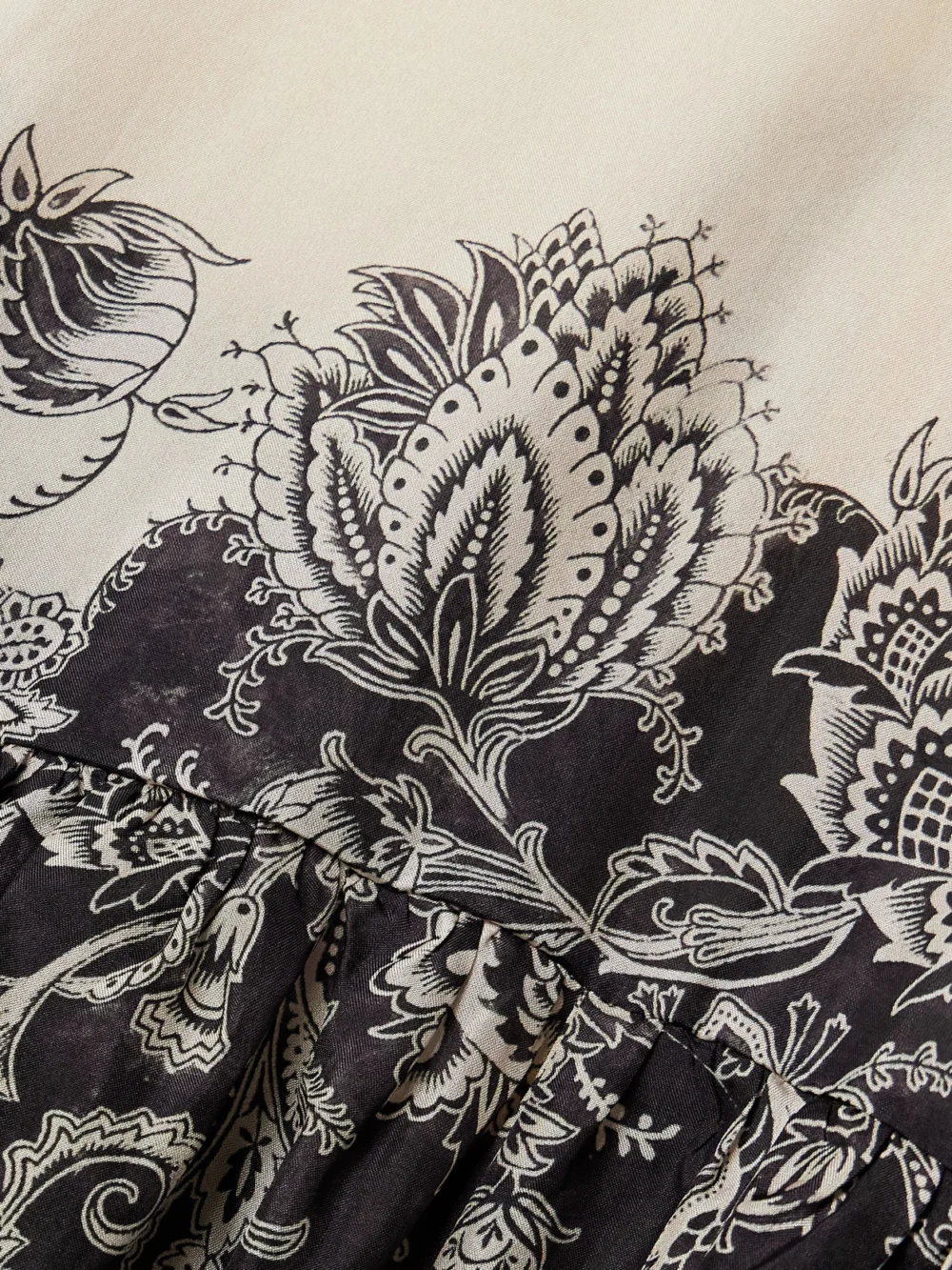Close-up detail of the Zimmermann Rhiannon Paisley-print Silk Maxi Dress