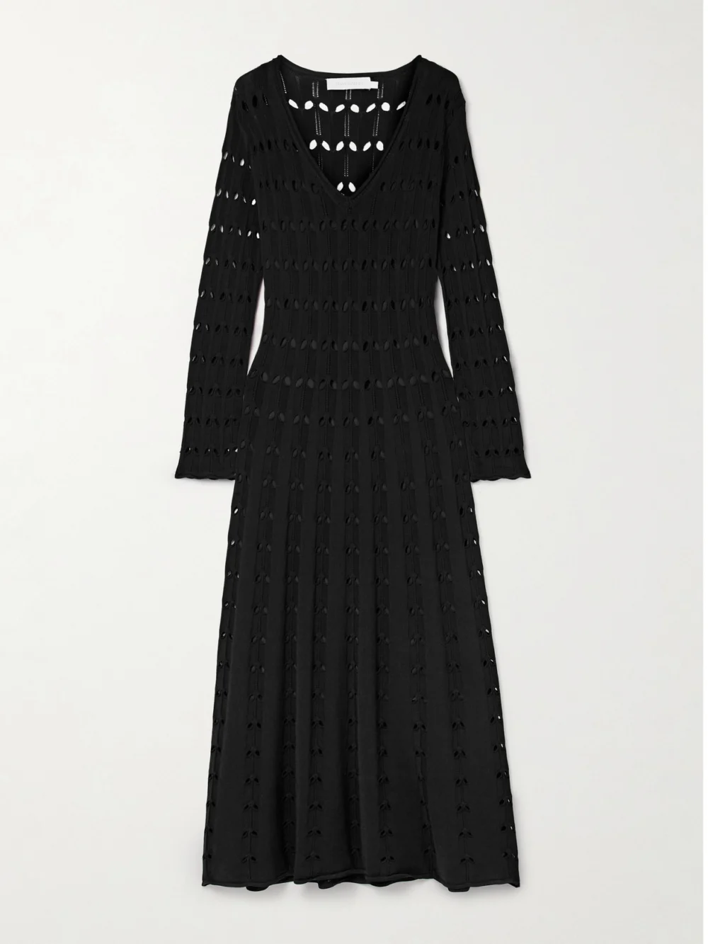 Zimmermann Rhiannon Pointelle-knit Maxi Dress in black