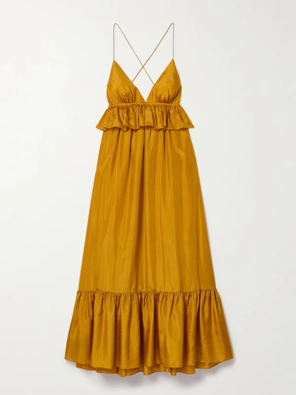 Zimmermann Rhiannon Ruffled Silk Maxi Dress