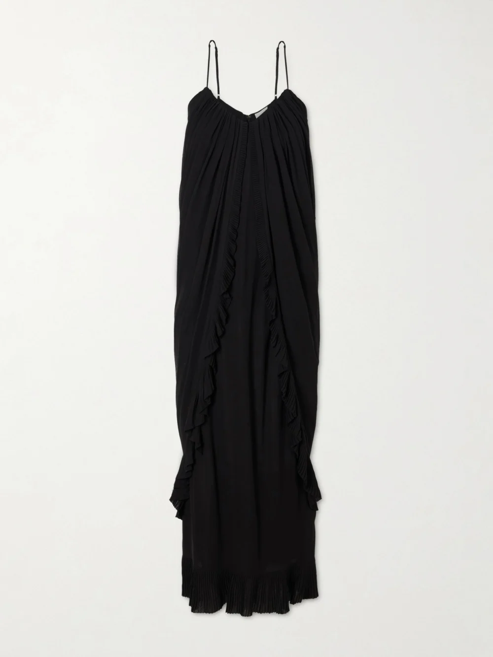 Zimmermann Valiant Floating Draped Jersey Maxi Dress in black