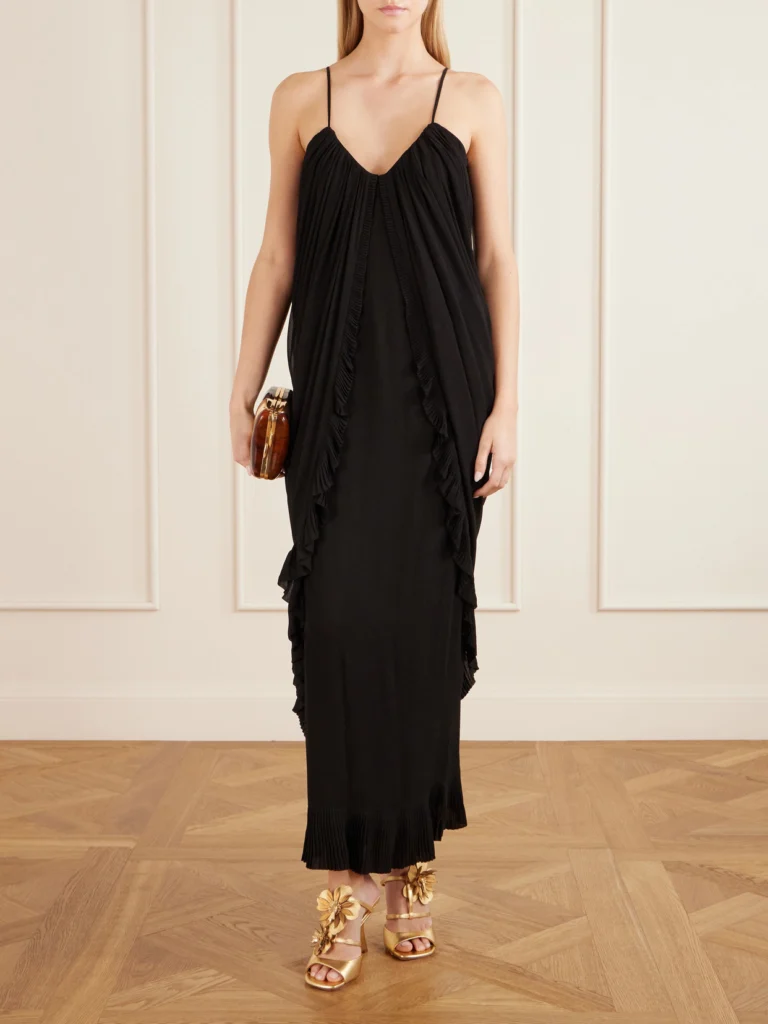 Zimmermann Valiant Floating Draped Jersey Maxi Dress
