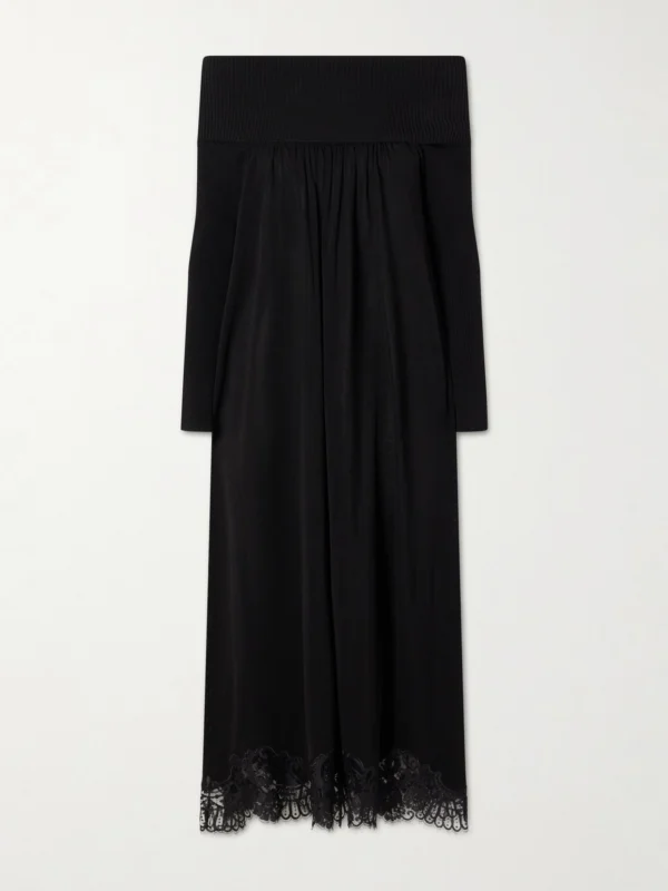 Zimmermann Valiant Off-the-shoulder Lace-trimmed Tencel®-blend Maxi Dress