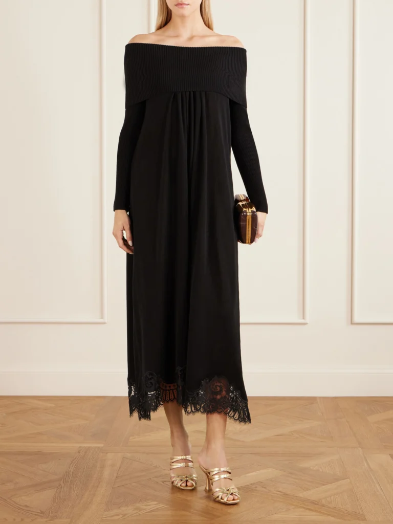 Zimmermann Valiant Off-the-shoulder Lace-trimmed Tencel®-blend Maxi Dress