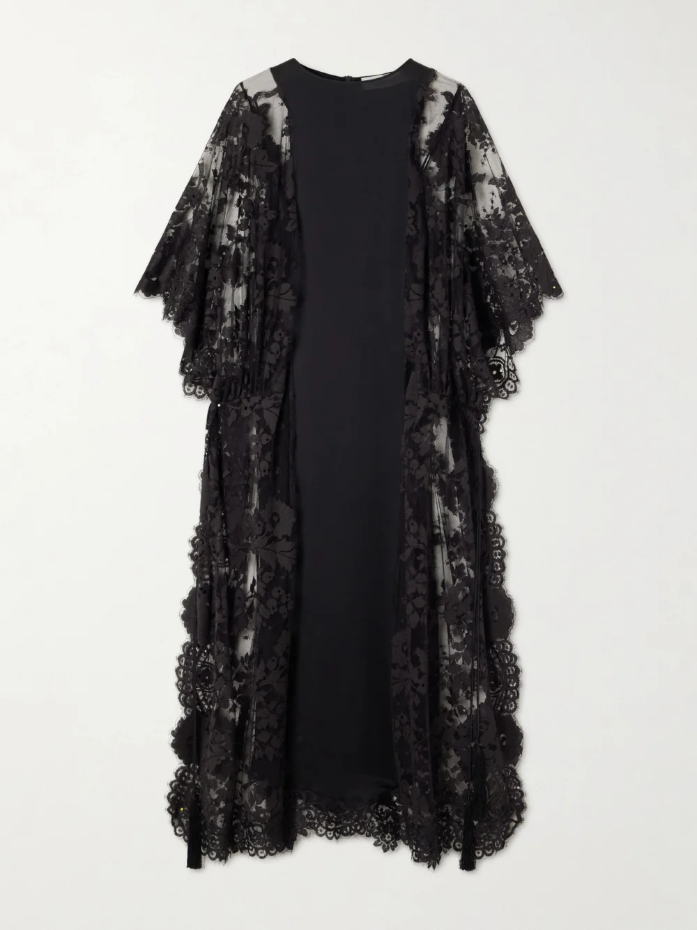Zimmermann Valiant Satin-trimmed Lace Midi Dress in black