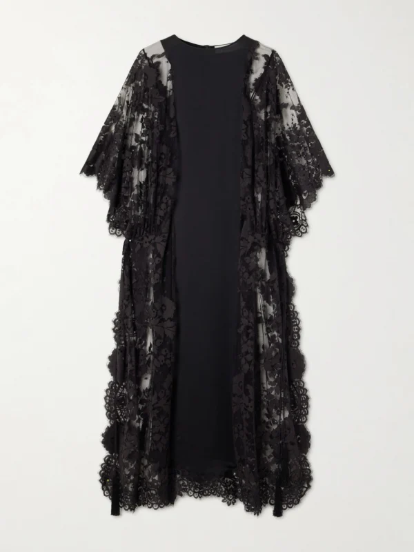 Zimmermann Valiant Satin-trimmed Lace Midi Dress