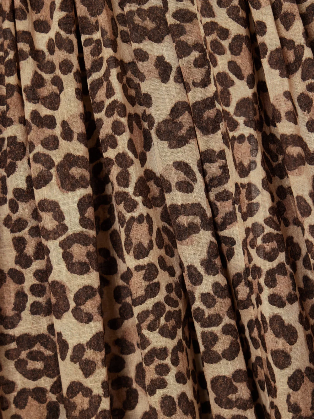 Close-up detail of the Zimmermann Wanderlust Cutout Leopard-print Cotton-voile Maxi Dress