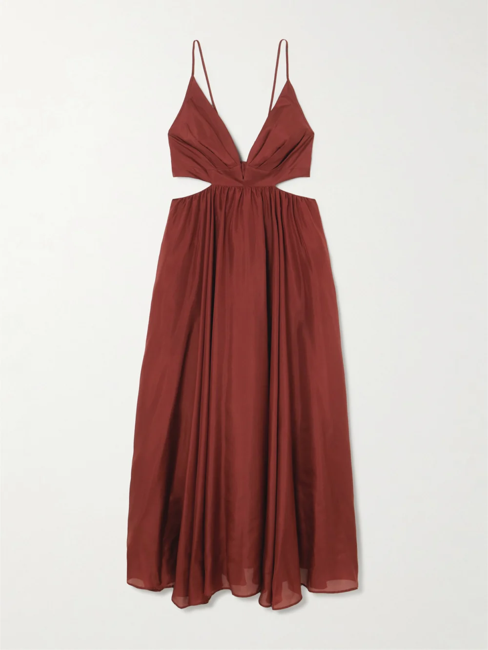 Zimmermann Wanderlust Cutout Silk-poplin Maxi Dress in burgundy