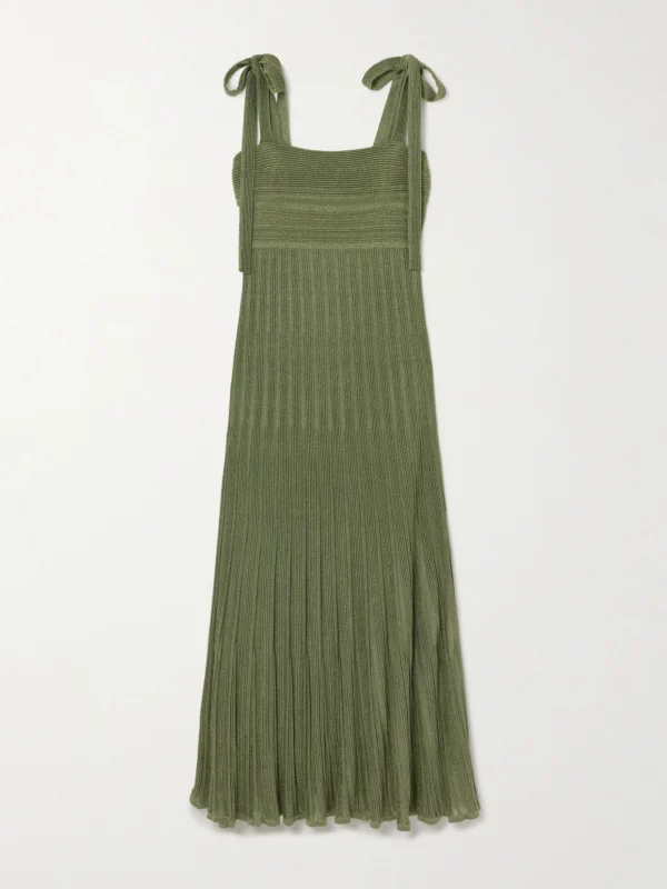 Zimmermann Wanderlust Metallic Ribbed-knit Maxi Dress